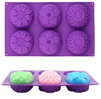 Moules à gâteau en silicone en forme de cœur de fleur à 15 cavités, jetables et compatibles lave-vaisselle, outils de glaçage faciles pour la pâtisserie