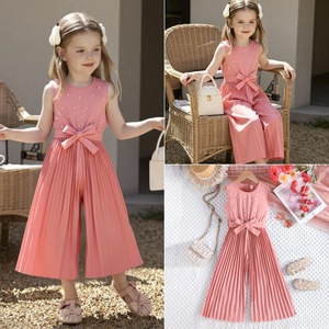 <span class=keywords><strong>Tuta</strong></span> Intera da <span class=keywords><strong>Bambina</strong></span> Estiva 2026 Rosa Senza Maniche con Perle e Pieghe - Product Image 6