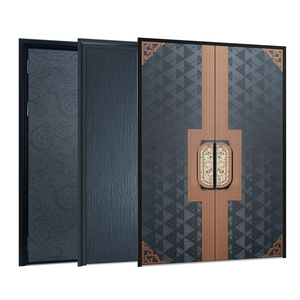 Puerta exterior de aluminio para entrada de Casa moderna, seguridad antirrobo, doble entrada frontal para sala de estar, puertas dobles de entrada frontal para - Product Image 3