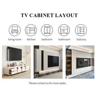 Mueble de TV Minimalista de Melamina Color Marfil, de Piso a Techo, con Vitrina de Vidrio Negro para Almacenamiento en el Hogar