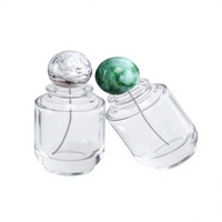 Diffuseur de parfum en verre transparent, forme cylindrique, avec bouchon en marbre, parfum d'ambiance pour la maison, 100 ml, rechargeable