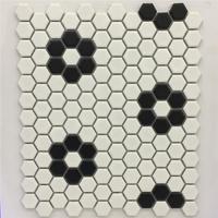 Mosaïques en céramique de qualité supérieure à motif floral hexagonal moderne de 4 mm, carreaux de porcelaine émaillés pour l'intérieur