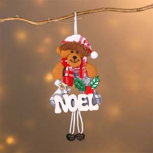 Santa Snowman Tuần Lộc gấu gỗ chữ tag Cây giáng sinh trang trí với mặt dây chuông giáng sinh bóng & cây đồ trang trí - Product Image 6