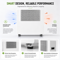 Sistem Penyimpanan Energi Rumah 2.56kWh LiFePO4 Kit Surya Balkon All-in-One ESS Hunian Tahan Air IP65 Baterai CAN