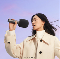 Mikrofon Karaoke MUJIA Efek Suara Stereo Tingkat KTV Gelap |   Duet untuk Dua Orang Tersedia | 9 Efek Audio Menyenangkan  Perlengkapan Rumah Pintar