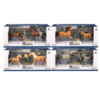 Ensemble de jouets d'animaux de ferme en plastique solide et réaliste, figurines de chevaux avec des figurines humaines