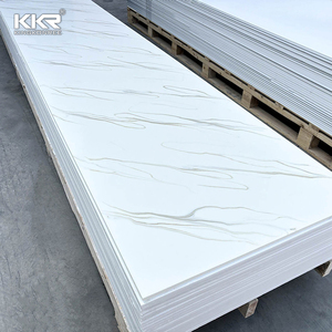 แผงหินอ่อนสีขาวหินเทียม KKR ไร้ซิลิกาแผ่นใหญ่ดัดแปลงแผ่นพื้นผิวแข็งอะคริลิคบริสุทธิ์สําหรับเคาน์เตอร์ - Product Image 1