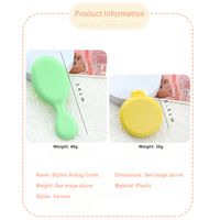 Nouveau style peigne à cheveux pliant peigne à coussin d'air portable pour l'extérieur avec logo personnalisé mignon mini peigne à cheveux avec miroir
