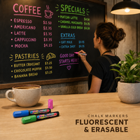 Marqueurs à craie liquide effaçables pour tableau fluorescent électronique LED, 8 couleurs, pour tableau publicitaire lumineux