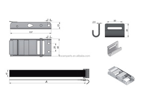 304 Stainless Steel Overcenter Buckle Over Center Buckle <b>With</b> Flat <b>Hooks</b> <b>Curtain</b> Side Load Straps - Product Image 3