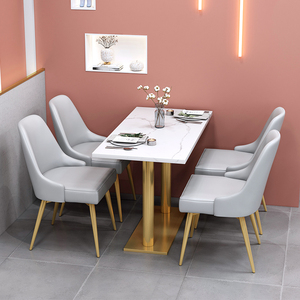 Juego de Mesa de Comedor de Madera con Sillas Swan y Estructura Metálica - Diseño Moderno para Restaurantes y Uso Comercial - Product Image 4
