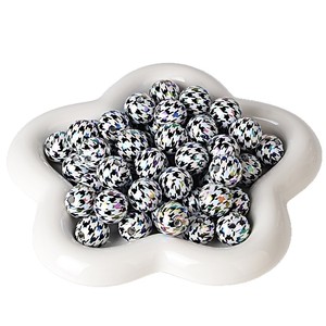Accessoires DIY de 16 mm avec motif jacquard imprimé UV coloré et ornés de perles, tels que bracelets, stylos, porte-clés, chaînes de sac et autres articles. - Product Image 6