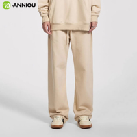 Nouveau pantalon décontracté en coton épais 2026 pour l'automne, taille haute élastique, fermeture à cordon, poches latérales, anti-UV, léger, coupe droite