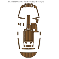 Tapis de pont en mousse EVA pour plateforme de bain et cockpit de bateau Moomba Max 2018-2020, style SeaDek MarineMat Gatorstep, auto-adhésif