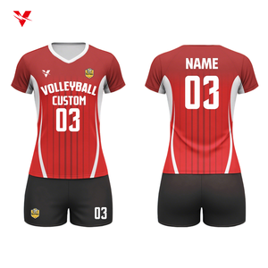 Custom gemaakte volleybaltenues voor heren, sublimatie bedrukt polyester, sneldrogend, ademend, set met shirt en broek Wv45 - Product Image 1