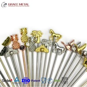 Sendok Bar Aman untuk Makanan Berwarna Desain Kustom Ramah Lingkungan Stainless Steel Sendok Hias Minuman Pengaduk Koktail - Product Image 1