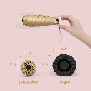 Sombrilla de Sol Yakou Mini, Plegable al 50%, Ultraligera, con Varillas de Aluminio, Apertura Manual, Uso en Viajes, Doble Propósito, Protección contra la Lluvia y el Sol - Product Image 3