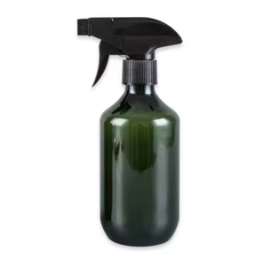 Botella de Spray de Plástico PET Verde Ámbar con Tapa de Gatillo Negra, Forma Cilíndrica, Uso Doméstico, 300ml 400ml 500ml - Product Image 2