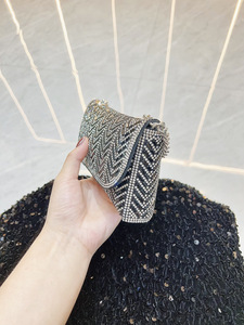 New Cross-border PU Rhinestone Magnetic Buckle Evening Party <b>Clutch</b> Bag Tanjing - Product Image 2