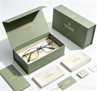 Boîte cadeau magnétique de luxe personnalisée avec tiroir coulissant, estampage à chaud et gaufrage, emballage en papier sur mesure pour ensemble de lunettes et de parfums