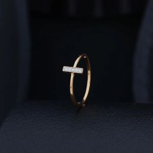 Anillo de Diamantes Reales Diamond Bar, Joyería Fina de Diseño Elegante, Moderno y Brillante, Regalo de Boda - Product Image 2