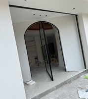 Fabricant de portes pivotantes en acier, portes et fenêtres en acier sur mesure, style français moderne, cadre fin, rupture de pont thermique, extérieur, résistant au feu