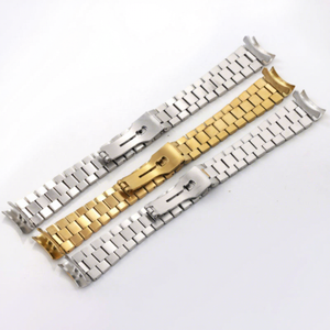Correa de reloj de acero inoxidable de 20mm para <span class=keywords><strong>Rolx</strong></span> para pulsera de fantasma de agua pulsera de oro plateado de extremo curvo para hombres y mujeres correa de reloj deportivo - Product Image 4