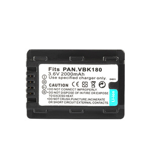 แบตเตอรี่ VW-VBK180 2000mAh สำหรับกล้องวิดีโอ Panasonic VBK180 ซีรีส์ CE ได้รับการรับรองมาตรฐาน RoHS ขายส่งจำนวนมาก ความจุสูง 0-Cycle Cell - Product Image 5