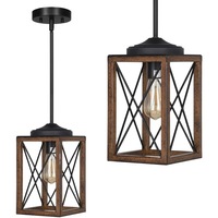 Lustre en fer industriel vintage américain, style cage, hauteur réglable, pour escalier, cuisine, salle à manger, bar, comptoir, noir