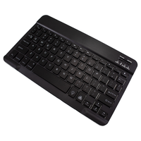 SS01 baru 2024 Logo khusus Universal 10 inci Mini tipis hitam nirkabel Keyboard lampu latar menghubungkan Ponsel/Tablet plastik untuk