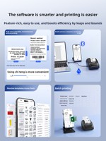 Imprimante d'étiquettes thermiques portable Bluetooth 221B, étiquettes adhésives/autocollants/codes-barres pour usage commercial et domestique