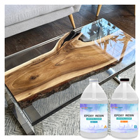 Vente chaude moule en silicone résistant à l'usure Adhésifs liquides en résine époxy tables en résine époxy transparente à manger en bois massif pour le salon