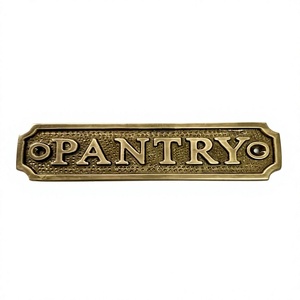 Vintage Brass Pantry Door Sign Antique Engraved Metal Pantry <b>Name</b> <b>Plate</b> Wall Door Plaque Decorative Home Kitchen Sign - Product Image 1