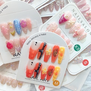 <span class=keywords><strong>Ongles</strong></span> artificiels <span class=keywords><strong>de</strong></span> luxe à presser, design 3D aléatoire, avec <span class=keywords><strong>décoration</strong></span> en strass pour salon <span class=keywords><strong>de</strong></span> manucure - Product Image 6