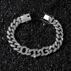 Nueva Innovación 2026: Pulsera de Cadena de Aleación Sencilla Personalizable Estilo Hiphop para Hombre, Pulseras con Letras, Joyería de Moda al por Mayor - Product Image 2