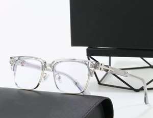 Nouvelles lunettes de soleil tendance pour hommes et femmes, au style rétro et haut de gamme, avec verres plats anti-lumière bleue. - Product Image 4