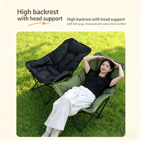 Chaise de camping pliable portable réglable à 4 positions, rembourrée, en tissu Oxford, avec cadre en acier au carbone, pour pique-nique et extérieur, pliable en 4 sections