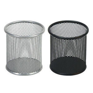 Comix Wire Mesh Round Pen Holder Black Metal <b>Office</b> <b>Supply</b> B2259 - Product Image 1