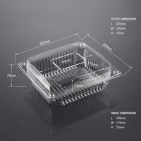 Boîte en PET transparente écologique et recyclable avec couvercle à fermeture à pression, récipient alimentaire transparent pour salade de fruits, gâteau, dessert