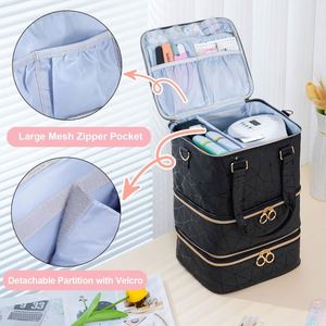 Échantillon Gratuit : Organisateur de Vernis à Ongles Double Couche avec Plusieurs Compartiments – Trousse de Rangement Essentielle pour Vernis et Maquillage - Product Image 6