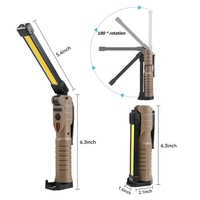 Lampe de barbecue magnétique à LED rechargeable de type C avec crochet de remise, rotation à 180 degrés 7 modes de lampe de travail LED COB pliable