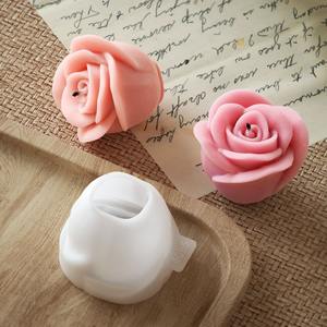 新しい3Dフラワーシリコンキャンドル型手作りローズフラワーソーププラスターチョコレートベーキングモールドバレンタインデー用デコレーションギフト - Product Image 4