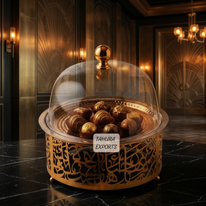 Bandeja de Servicio de Alimentos 2026, Diseño Árabe, Bandeja de Ramadán de Acero Inoxidable de Alta Calidad para Chocolates - Product Image 1