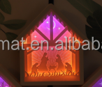 3D 아름다운 빛과 그림자 더블 컬러 종이 조각 램프 3AA + USB 두 전원 공급 장치 모드 장식 램프 조명 공예 이슬람 - Product Image 6
