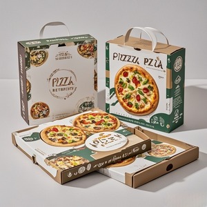 Tùy chỉnh có thể tái chế lá vàng in logo sóng hộp bánh <span class=keywords><strong>Pizza</strong></span> Matt cán sử dụng hàng ngày bao bì hộp giấy nhỏ - Product Image 4