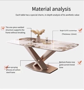 Ý Rock tấm tối giản bàn ăn và ghế hiện đại đơn giản ánh sáng sang trọng bàn ăn nhà hình chữ nhật bàn ăn - Product Image 6