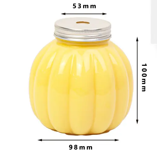 500ml Transparent Pumpkin Design Disposable Milk Tea Plastic Bottle With Lid Beverage Packaging Bottle 17oz