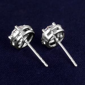 ต่างหูเพชรโมอิสซาไนต์ รุ่น MS-284 ของ Messi Jewelry สำหรับเด็กผู้หญิง ของขวัญสำหรับงานหมั้น ทองคำขาว 18k 14k - Product Image 3