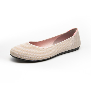 Round Toe Lightweight Slip-on Stretch Mesh Knit Recycled Plastic High Quality Ballet <b>Flat</b> for Women Spring Summer Autumn - Product Image 1