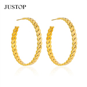 Trending <b>Hook</b> Hoop <b>Earrings</b> Stainless Steel 18K Gold Plated Hypoallergenic Women's Fashion Jewelry Supplier - Product Image 6
